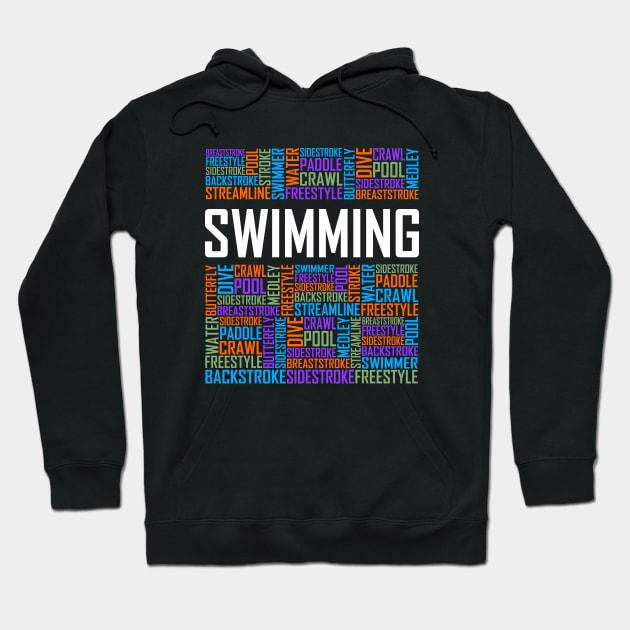 Swimming Words Hoodie by LetsBeginDesigns